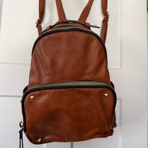 Madison West Brown and Black Patterned Backpack